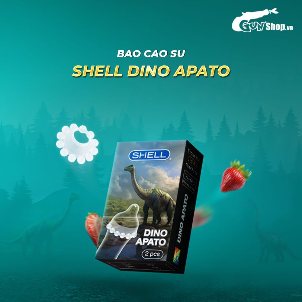 Bao cao su Shell Dino Apato - Hộp 1 vòng 12 bi lớn + 1 bao Shell Performax (Hộp 2