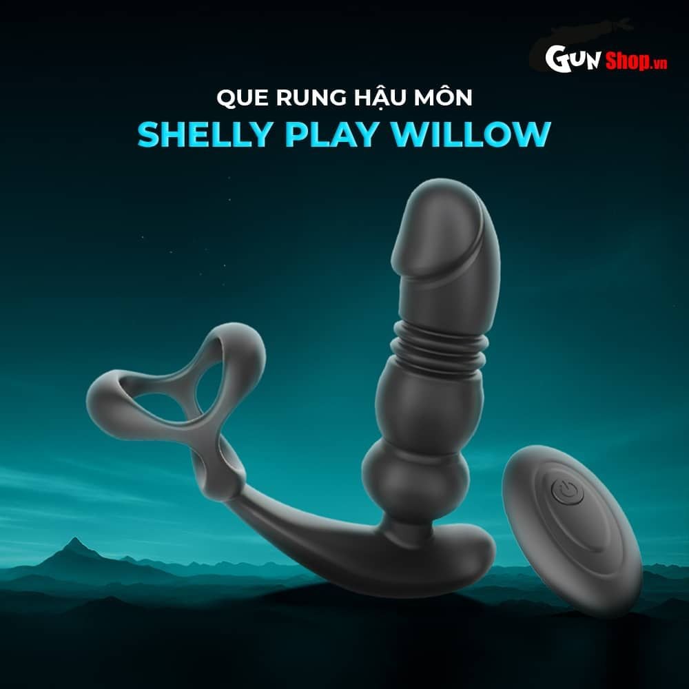 Phích cắm hậu môn Z-Shen Touch Girl Toyshcool rung thụt kèm vòng đeo bìu dương vật