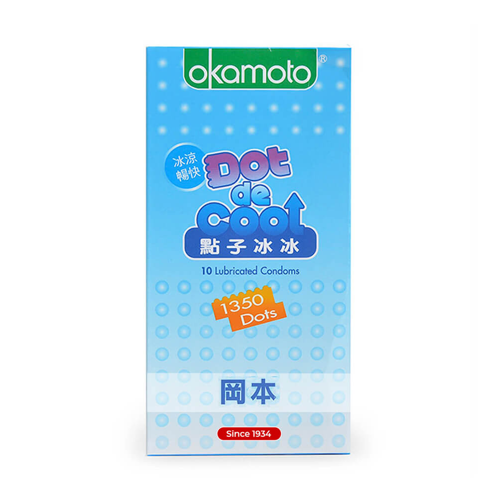 Bao cao su Okamoto Dot De Cool - Gai lạnh, kéo dài thời gian - Hộp 10 cái
