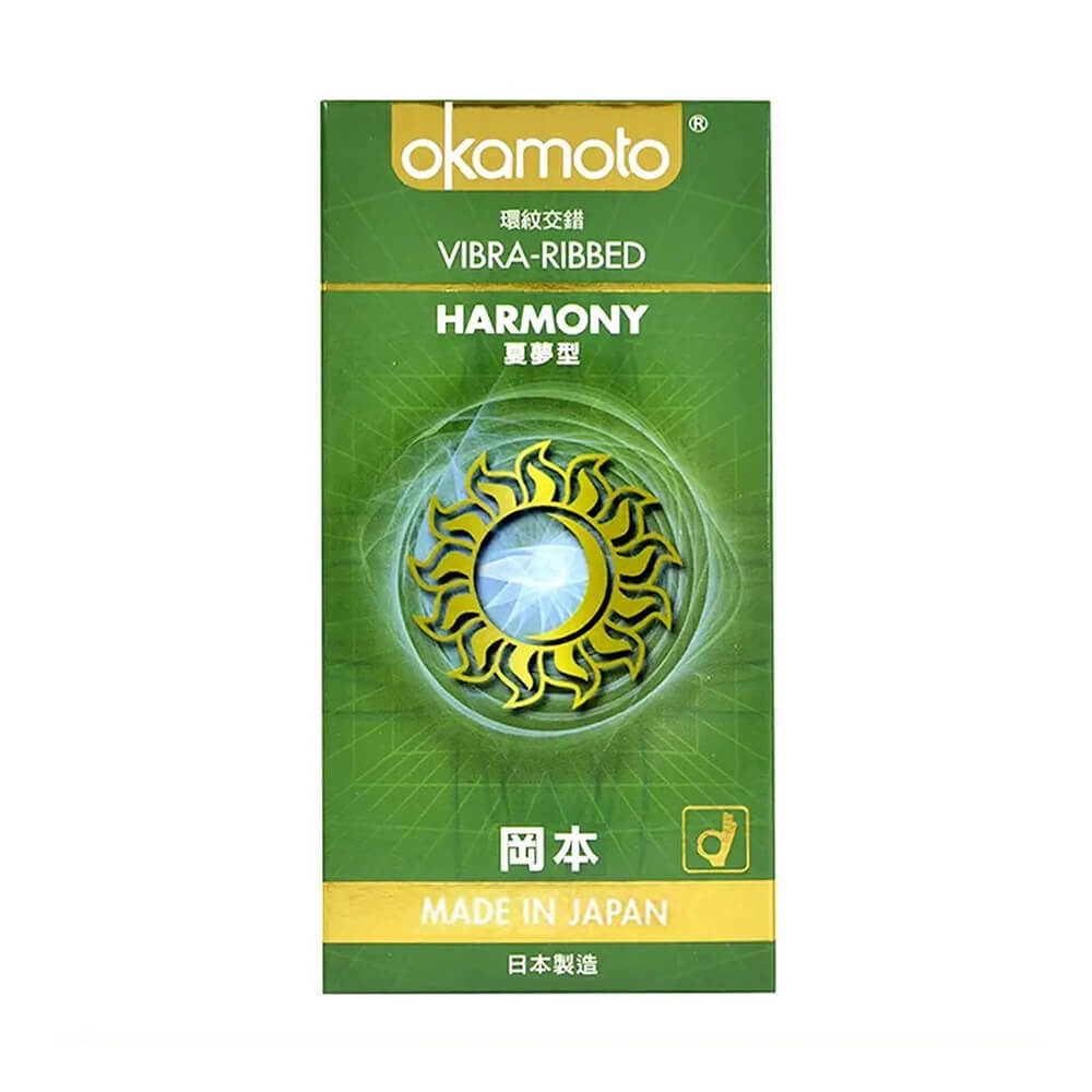Bao cao su Okamoto Harmony - Gân sọc, siêu mỏng - Hộp 10 cái