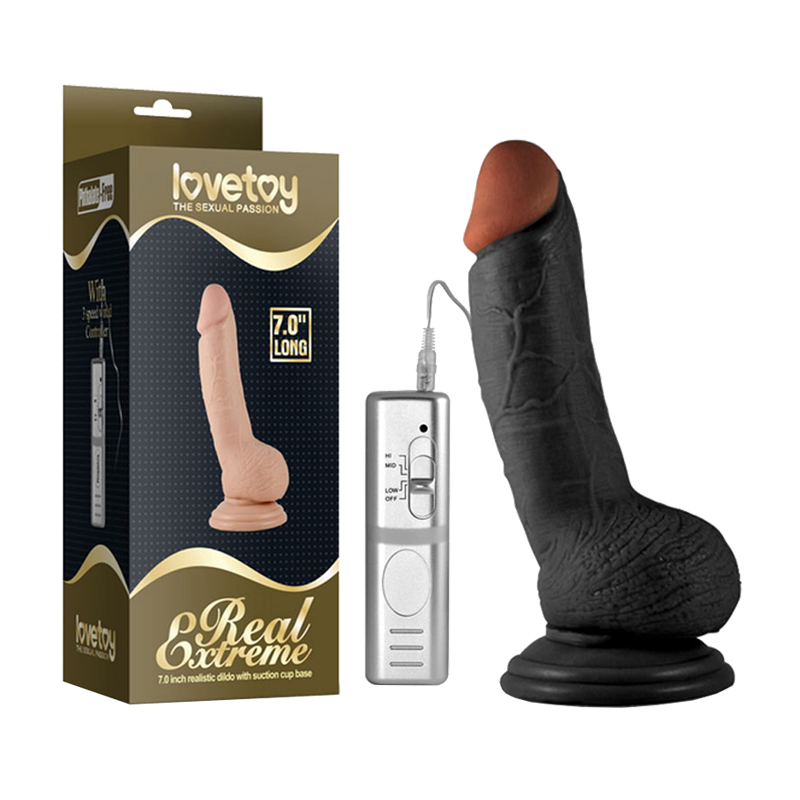 Dương vật giả cao cấp 3 cường độ rung dính tường - Lovetoy Real Extreme 7.0