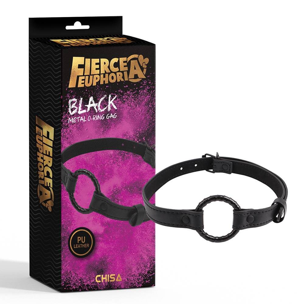 Khóa miệng BDSM Chisa Fierce Euphoria Black Metal O-ring Gag khoá hàm bạo dâm