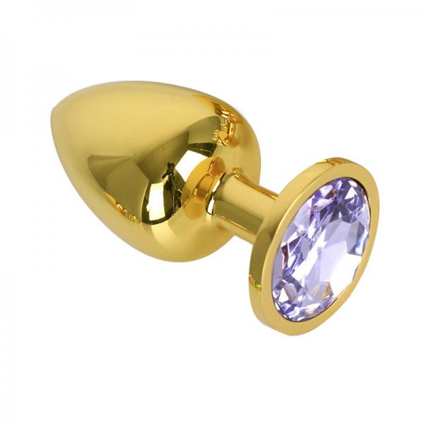 Phích inox cắm hậu môn Anal Toy màu vàng đính đá