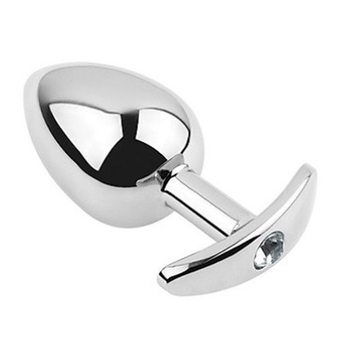 Phích inox cắm hậu môn đính đá size vừa 3.4cm butt plugs Anal Toy