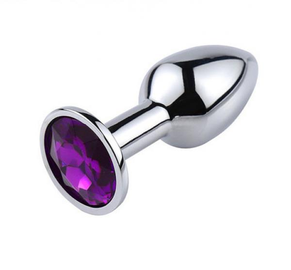 Phích inox cắm hậu môn butt plugs màu bạc đính đá size nhỏ 2.8cm