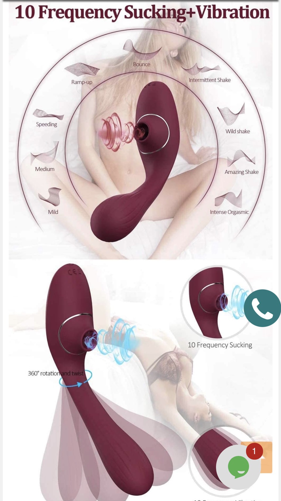 Bảng giá Máy Rung Bú Hút 2 Đầu Massage Kích Thích Điểm G giá tốt