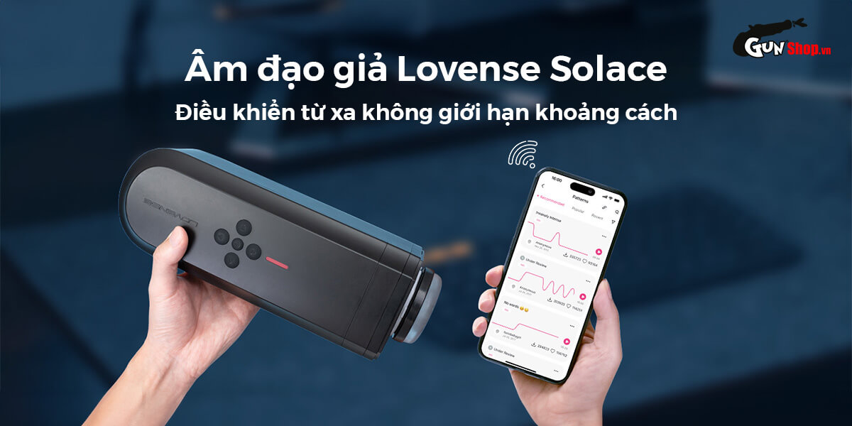 Lovense Solace âm đạo giả cao cấp kết nối app cảm ứng