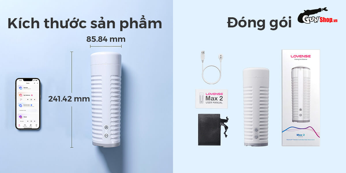 Âm đạo giả đa năng Lovense Max 2 co bóp rung điều khiển điện thoại