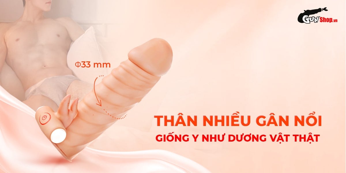 Bao cao su đôn rên Leten Thread Rhythm gân nổi rung mạnh kích thích đỉnh