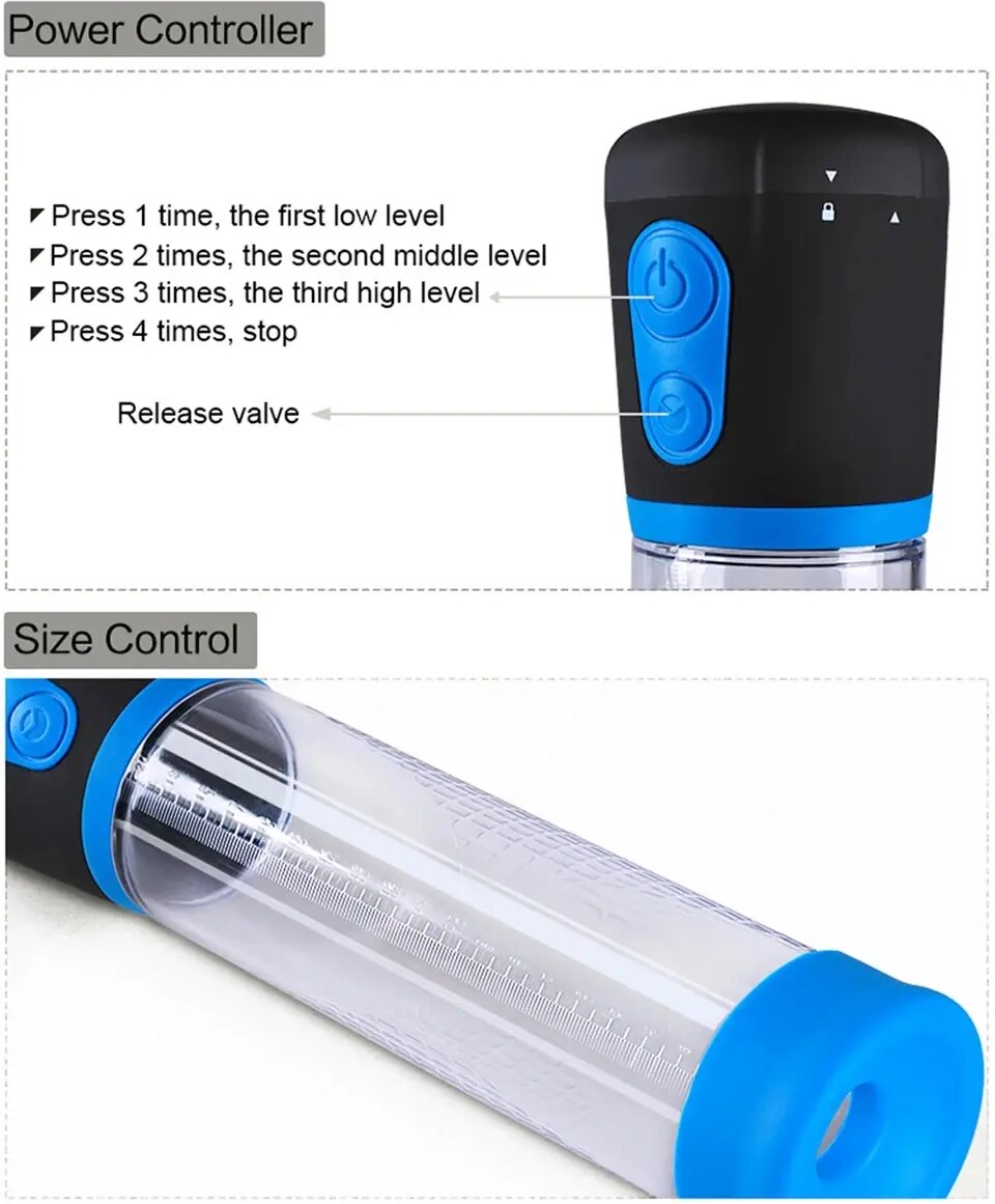 Máy tập tăng kích thước dương vật Men PowerUp tự động bơm hút chân không