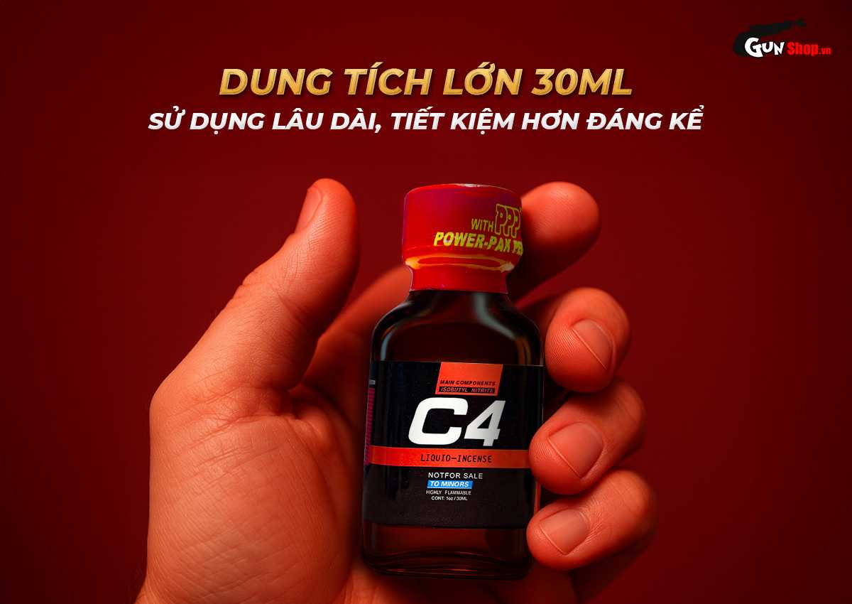 Popper PWD USA C4 Red chai hít 30ml tăng khoái cảm mạnh mẽ Popper PWD USA C4 Red chai hít 30ml tăng khoái cảm mạnh mẽ