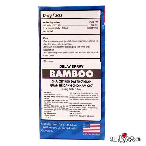  Đánh giá Chai xịt chống xuất tinh sớm Bamboo Delay của Mỹ mới nhất