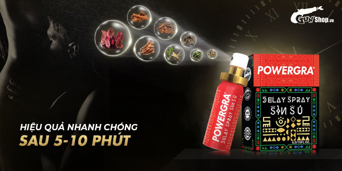Powergra Delay Spray 12ml chai xịt kéo dài thời gian lâu bền