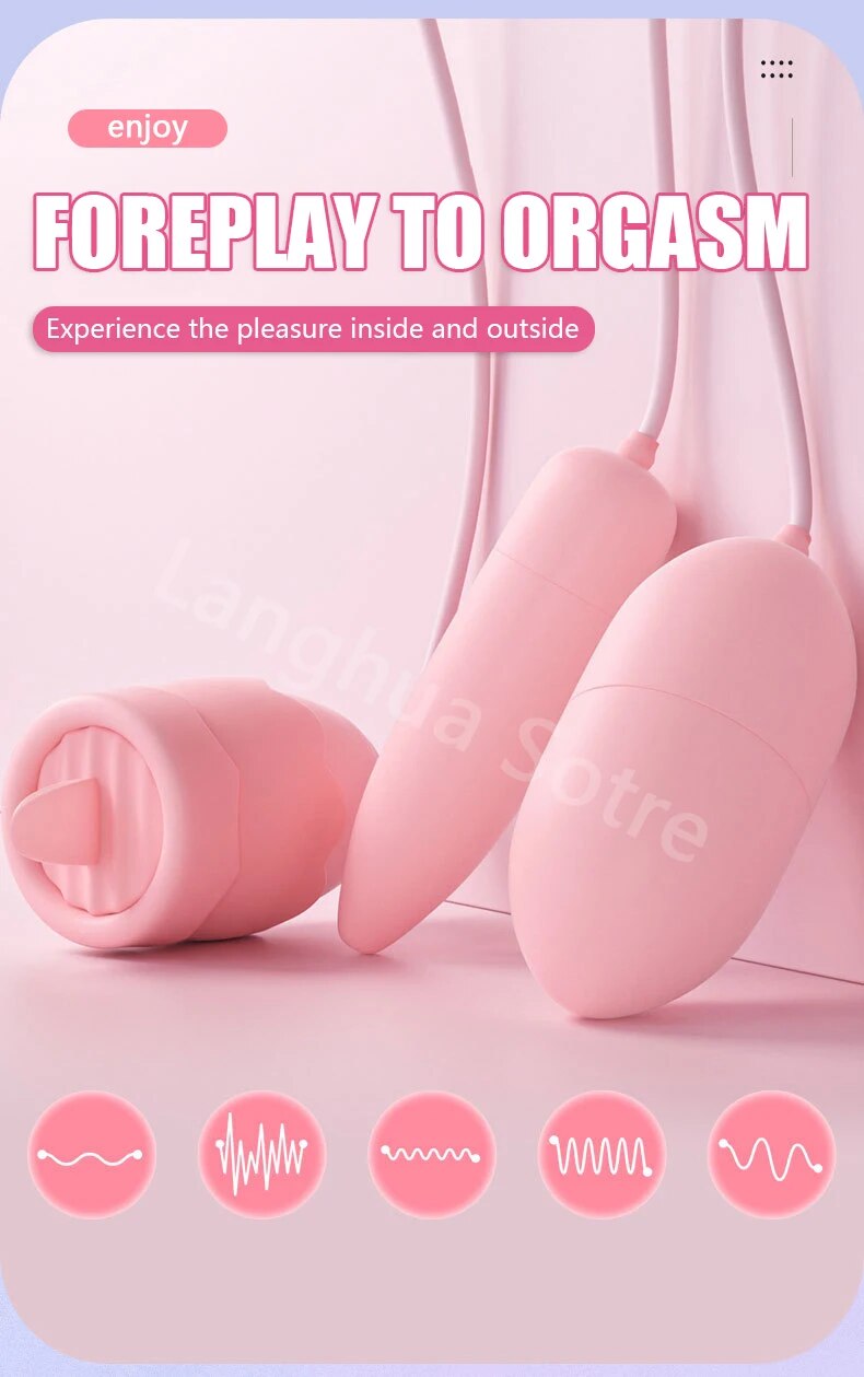 Trứng Rung Tình Yêu Jiuuy 3 In 1 Rung Lưỡi Liếm Kích Thích Điểm G