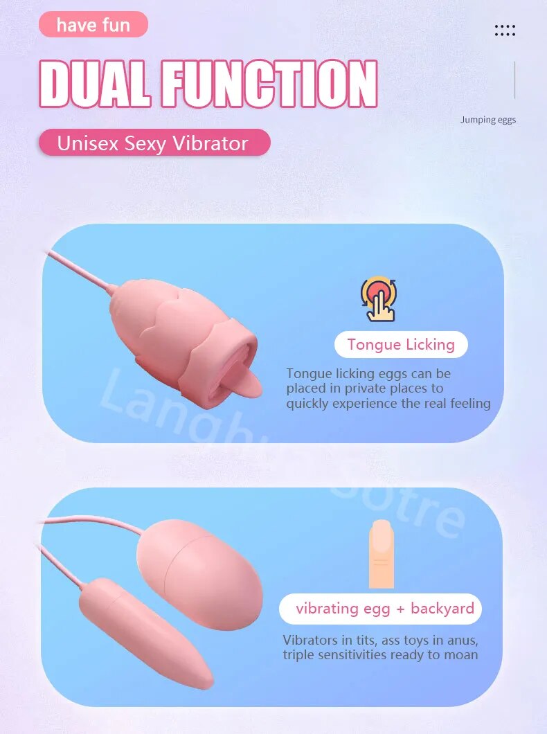 Trứng Rung Tình Yêu Jiuuy 3 In 1 Rung Lưỡi Liếm Kích Thích Điểm G