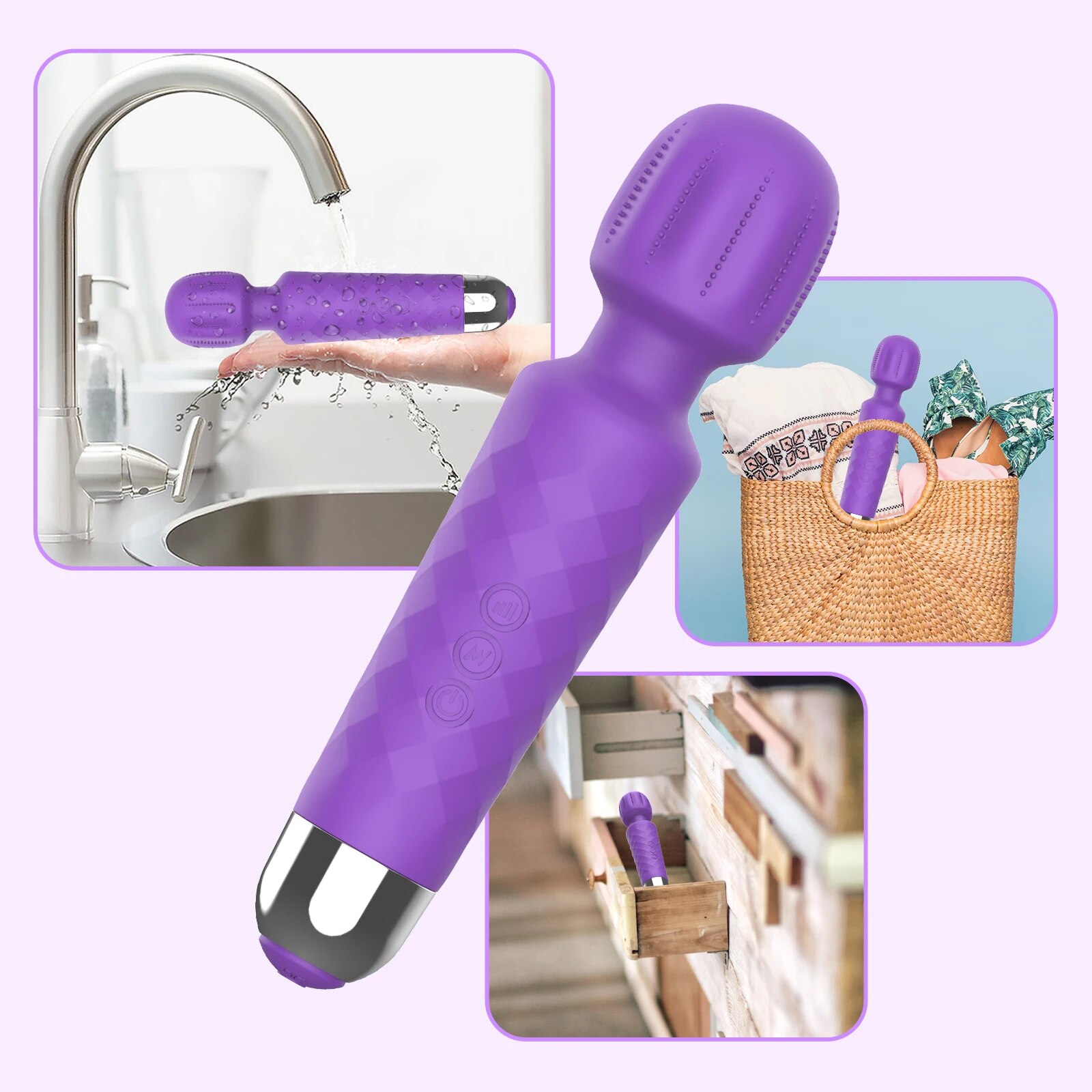 Review Chày rung tình yêu Safiman Vibrator Magic Wand gai nổi kích thích điểm G giá tốt