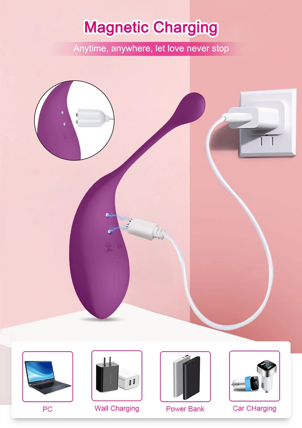Trứng rung tình yêu không dây điều khiển từ xa tiện lợi đa chế độ