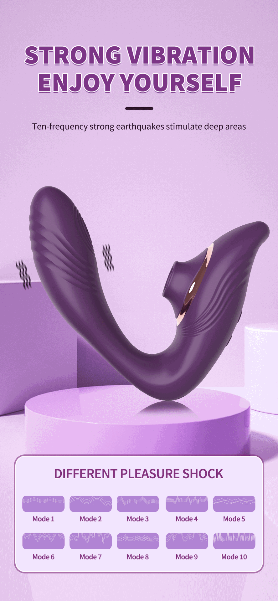Máy massage 2 đầu Becky rung bú hút điểm G âm đạo đa chế độ cực sướng