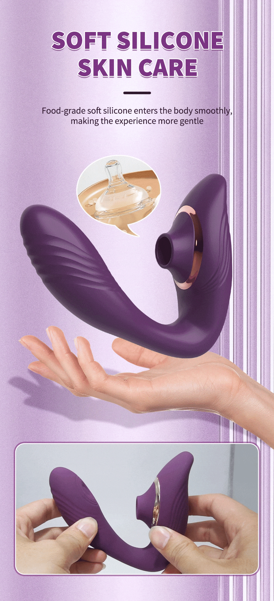 Máy massage 2 đầu Becky rung bú hút điểm G âm đạo đa chế độ cực sướng