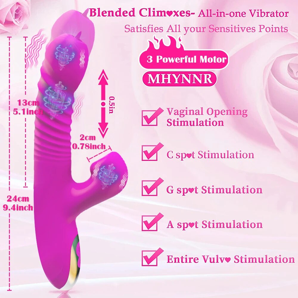 Dương vật giả rung ngoáy thụt hút lưỡi mút toả nhiệt đa năng