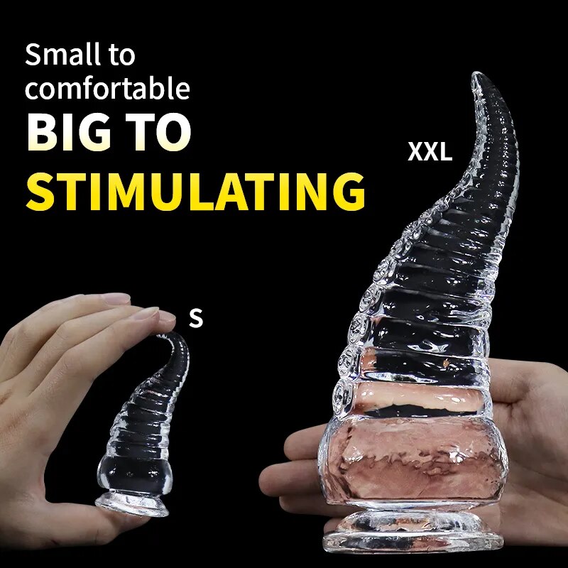 Dương vật giả cá sấu trong suốt siêu mềm xoáy nổi kích thích