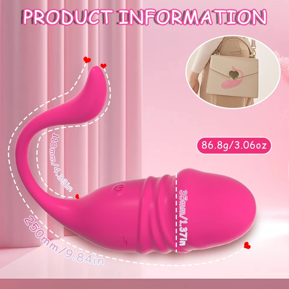 Trứng rung tình yêu 2 đầu rung thụt điều khiển từ xa app điện thoại
