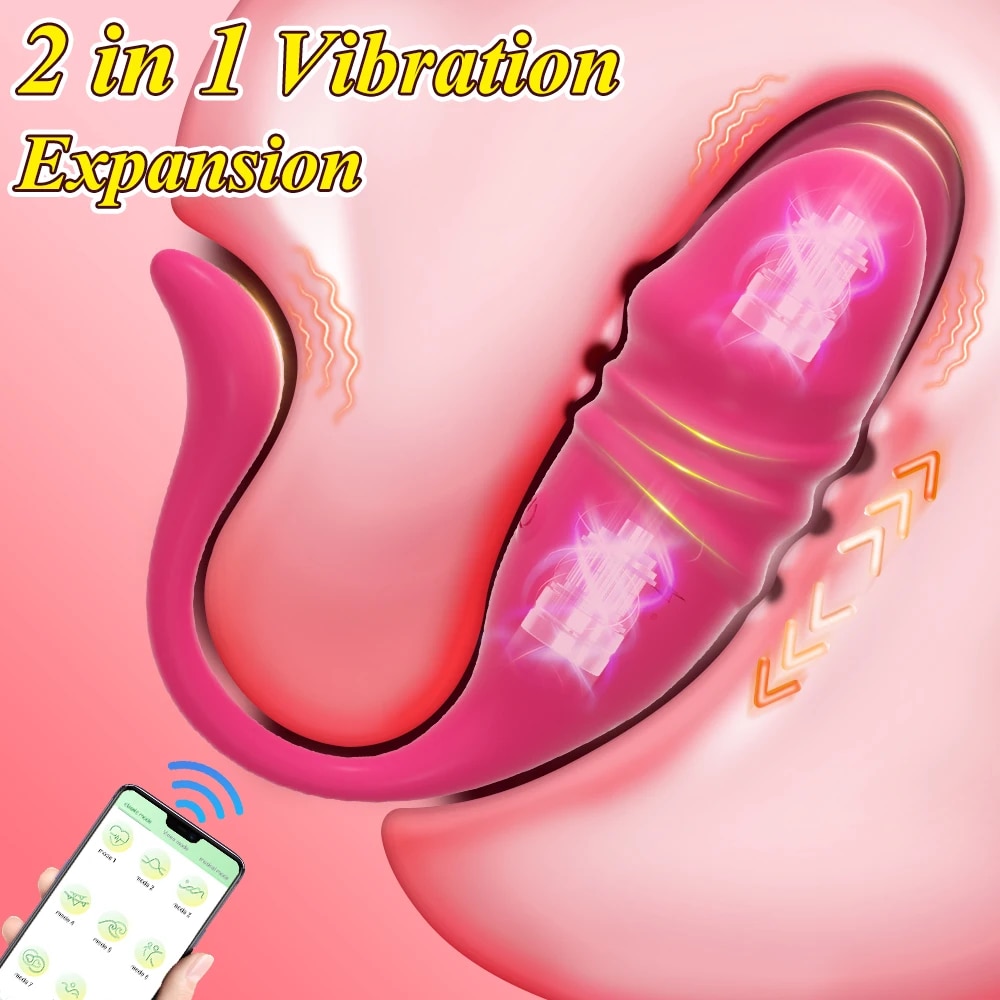 Trứng rung tình yêu 2 đầu rung thụt điều khiển từ xa app điện thoại