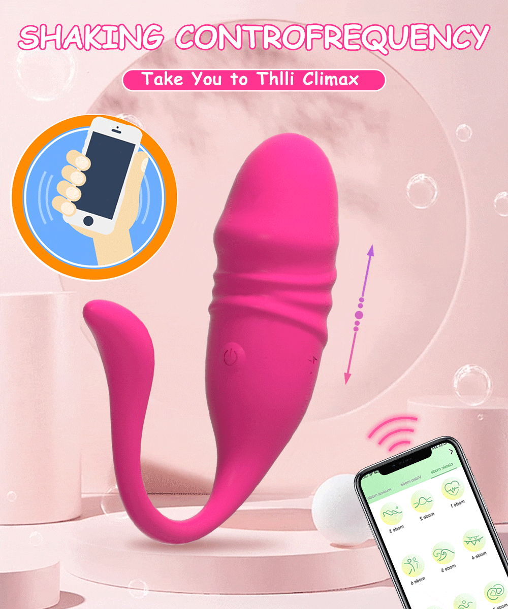 Trứng rung tình yêu 2 đầu rung thụt điều khiển từ xa app điện thoại