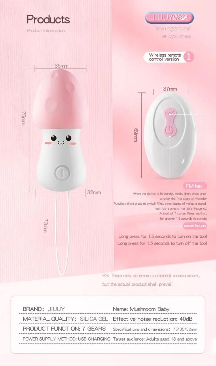 Chày rung mini không dây hình cây nấm điều khiển từ xa giá tốt
