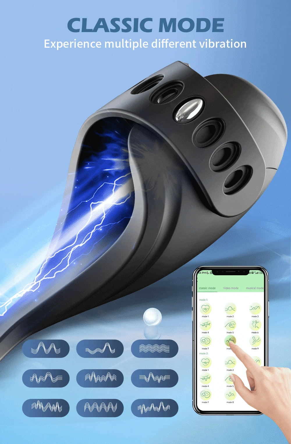 Máy tập dương vật Love Spouse đa năng điều khiển app, tăng kích thước, vòng đeo tiện lợi