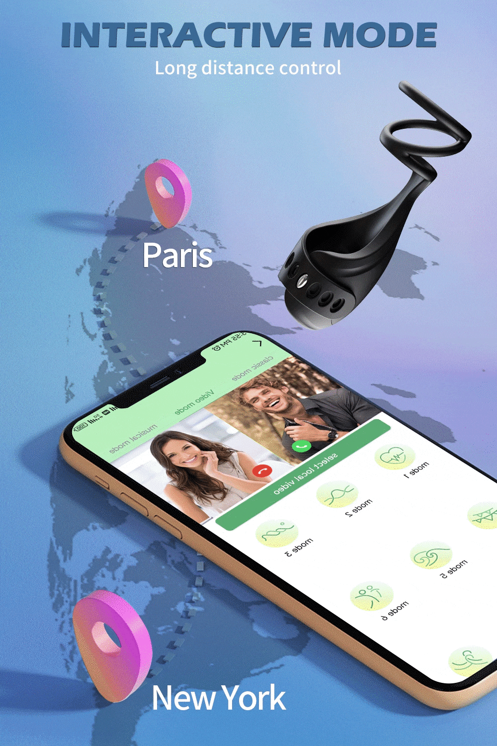 Máy tập dương vật Love Spouse đa năng điều khiển app, tăng kích thước, vòng đeo tiện lợi