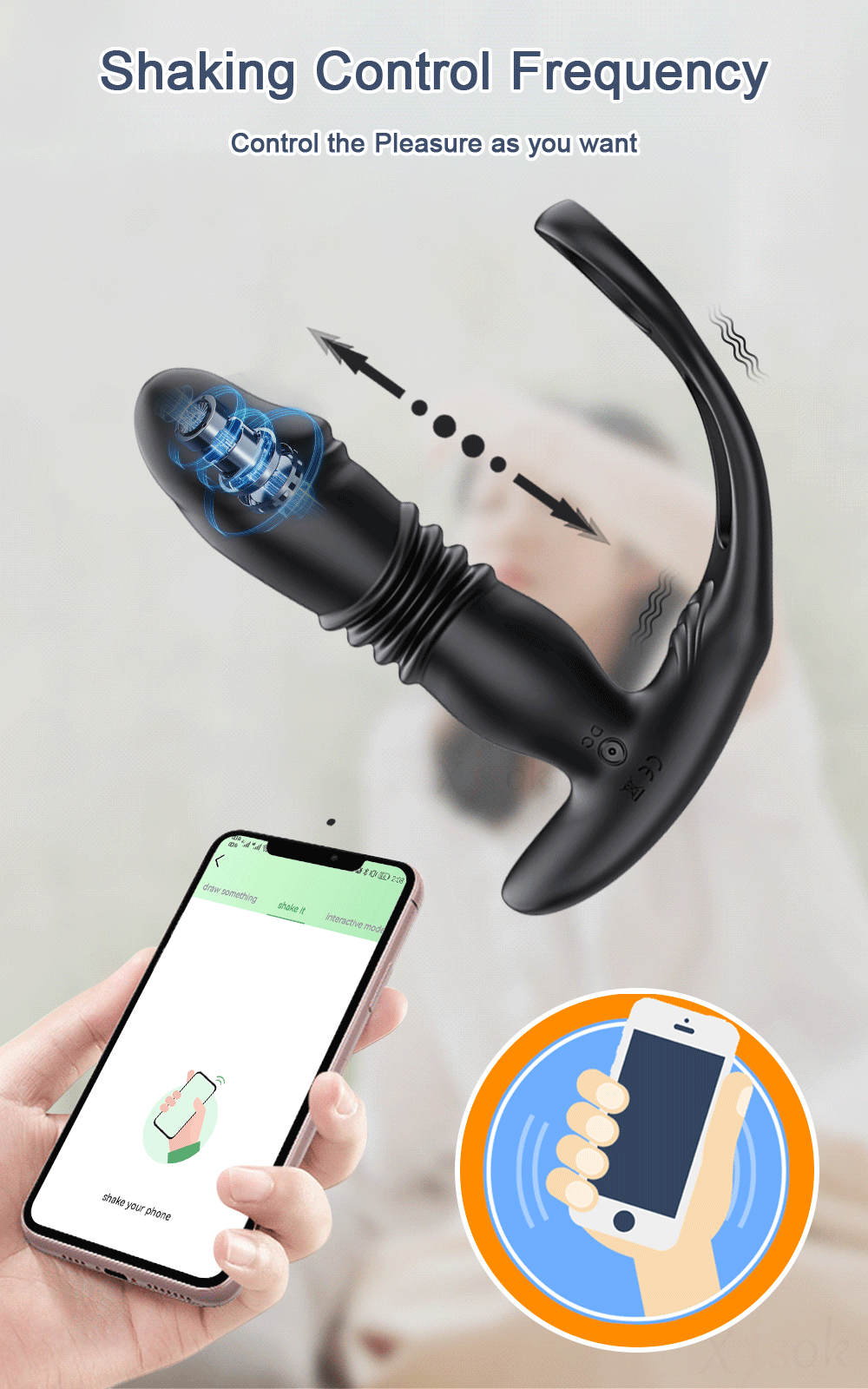 Que rung hậu môn Love Spouse rung thụt qua app, siêu kích thích