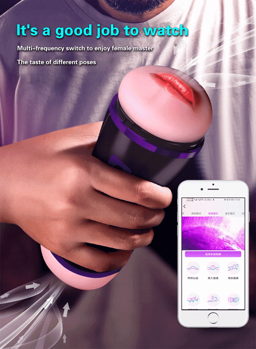 Âm đạo giả cao cấp 3D 2 đầu rung hút mạnh điều khiển app