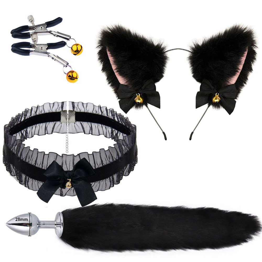 Bỏ sỉ Bộ dụng cụ BDSM 4 món cosplay cô mèo đáng yêu giá sỉ