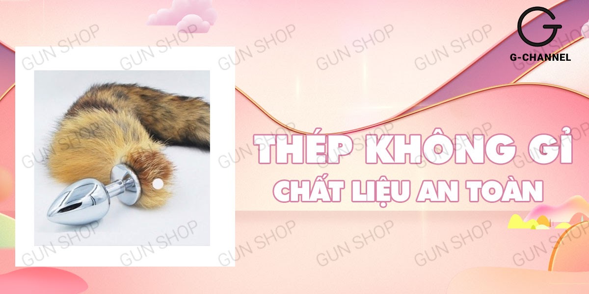 Đuôi cáo inox hậu môn cao cấp lông mềm mịn kích thích khoái cảm