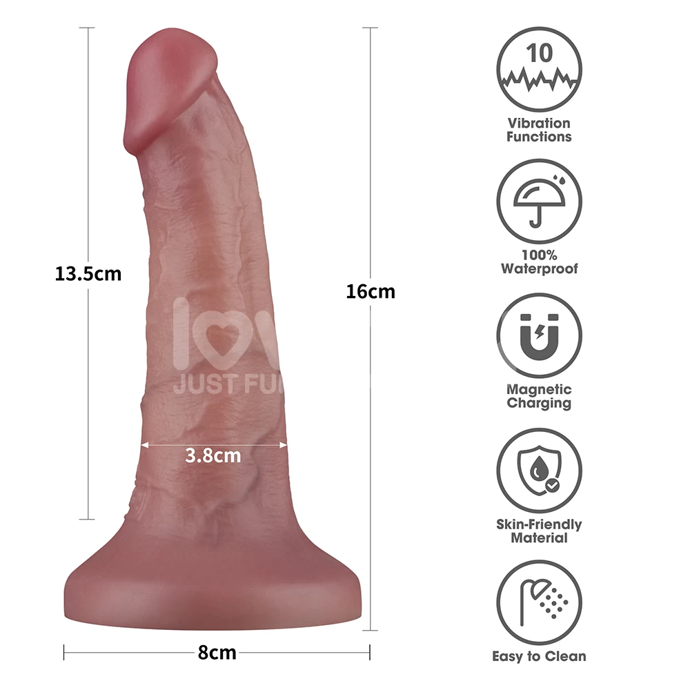 Dương vật giả Lovetoy 6 inch rung thật dính tường cao cấp