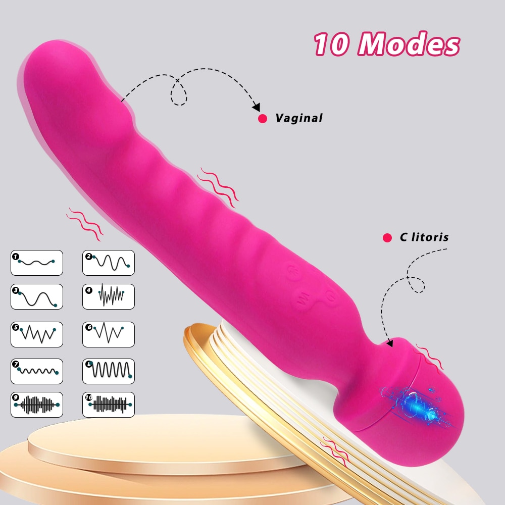 Chày rung 2 đầu Magic Wand đa năng tăng khoái cảm điểm G âm đạo