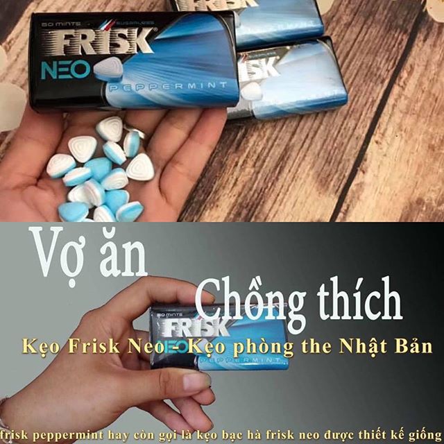 Kẹo ngậm Frisk Neo Peppermint kẹo bj phòng the bùa yêu nhật bản hộp 50 viên Kẹo ngậm Frisk Neo Peppermint kẹo bj phòng the bùa yêu nhật bản hộp 50 viên
