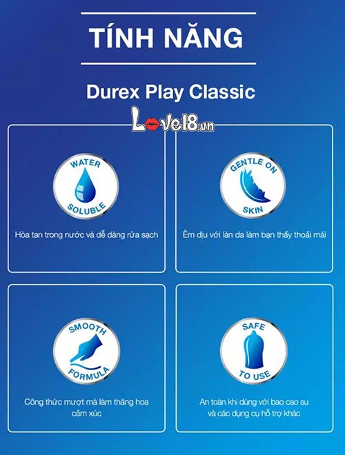 Gel Bôi Trơn Durex Play Classic 100ml (G19B) 9 Durex Classic G19B nhiều tính năng nổi trội