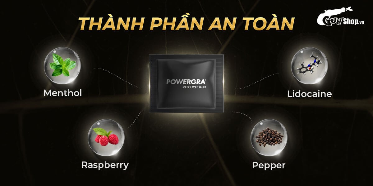 Khăn Powergra Delay Wet Wipes Chống Xuất Tinh Sớm Hiệu Quả