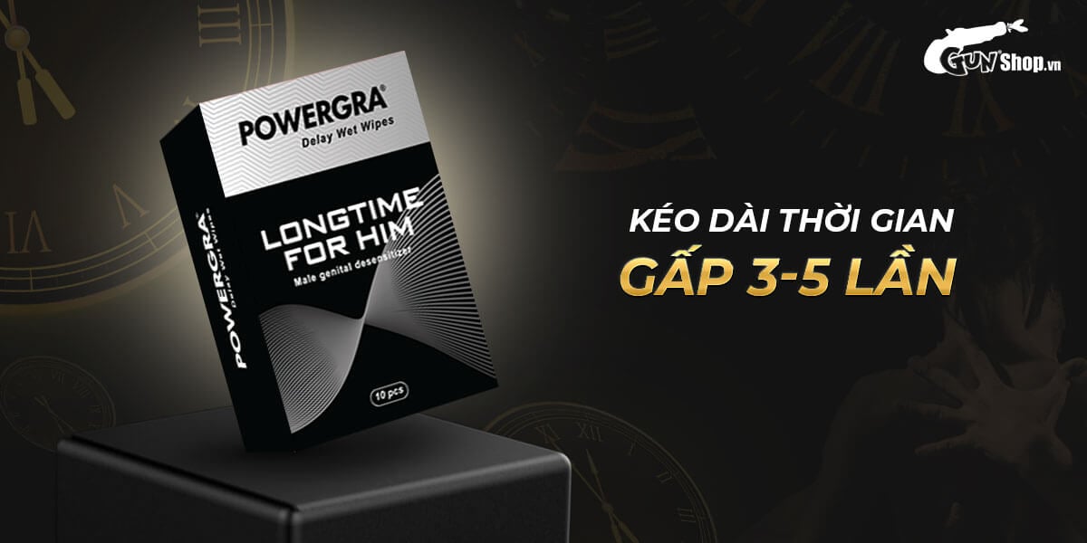 Khăn Powergra Delay Wet Wipes Chống Xuất Tinh Sớm Hiệu Quả