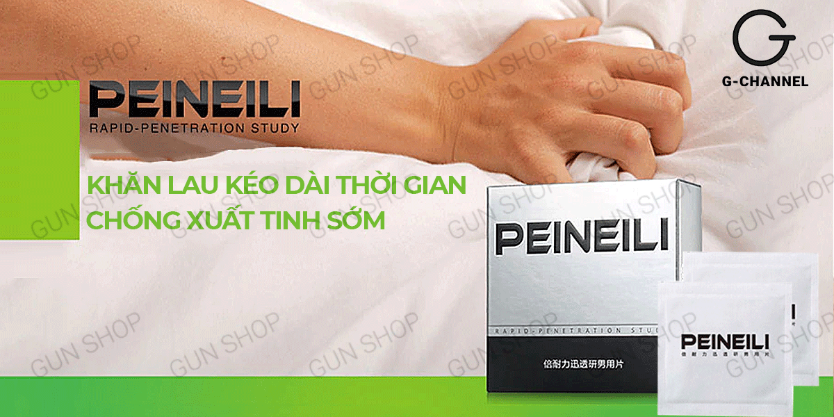 Khăn lau chống xuất tinh sớm Peineili hộp 12 cái chính hãng kéo dài thời gian