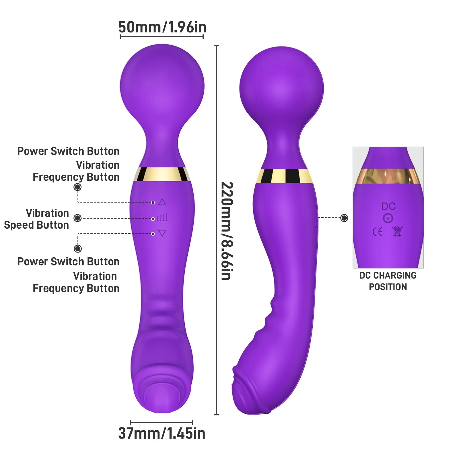 Chày rung đôi xoay 360° massage điểm G kích thích cực đỉnh