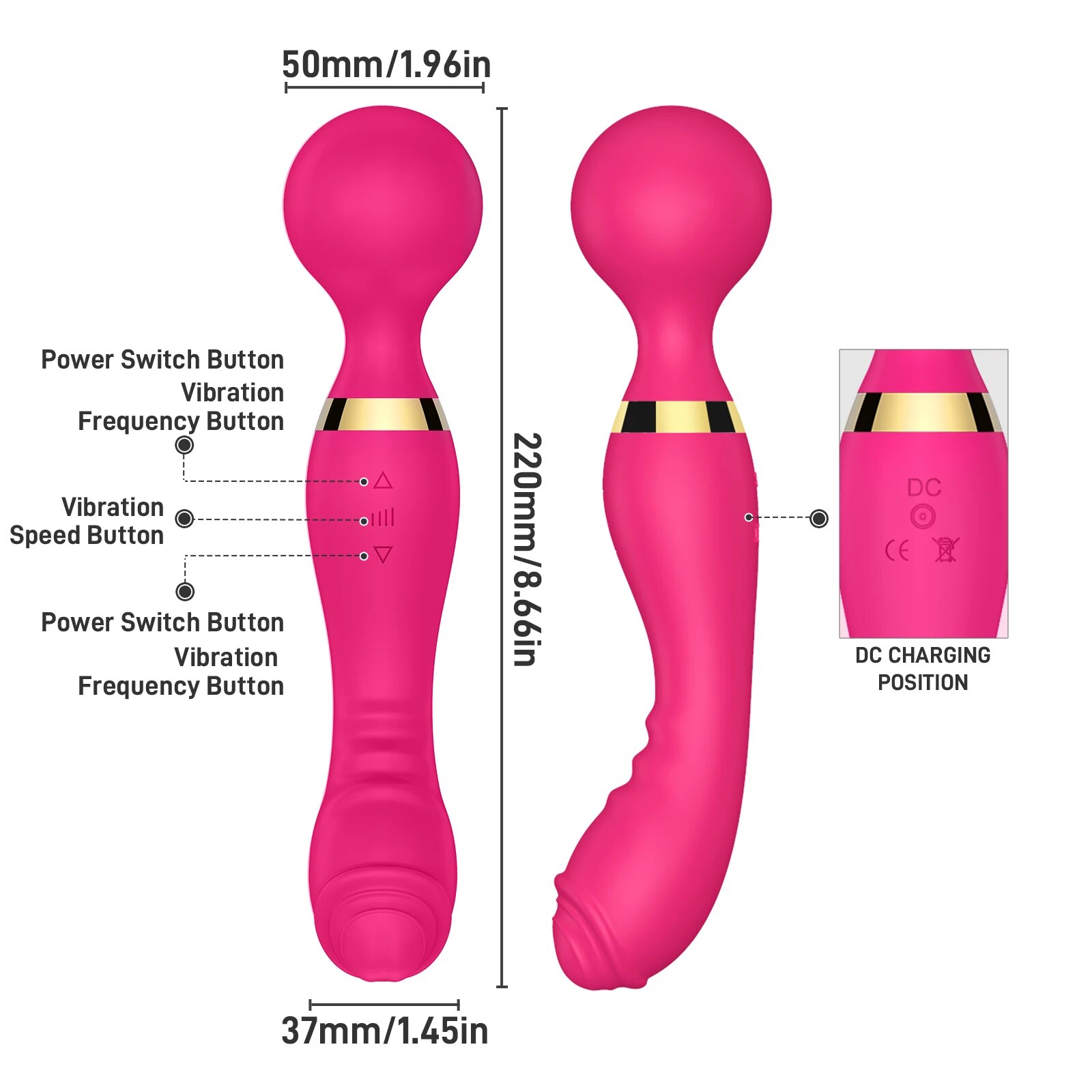 Chày rung đôi xoay 360° massage điểm G kích thích cực đỉnh