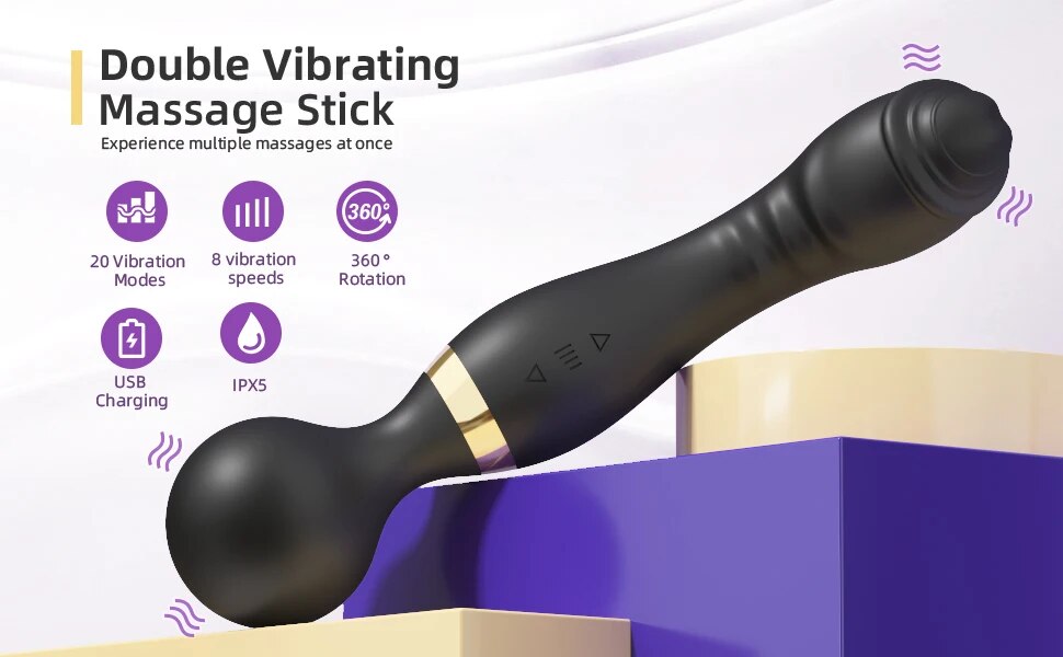 Chày rung đôi xoay 360° massage điểm G kích thích cực đỉnh