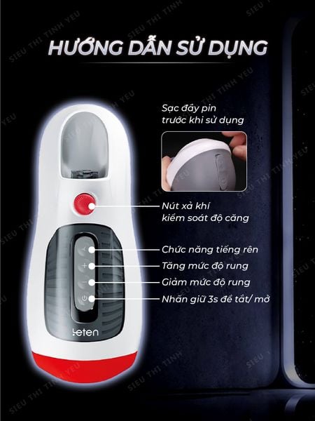 Máy bú mút Leten Air Oral Masturbator tự động mô phỏng cổ họng thật
