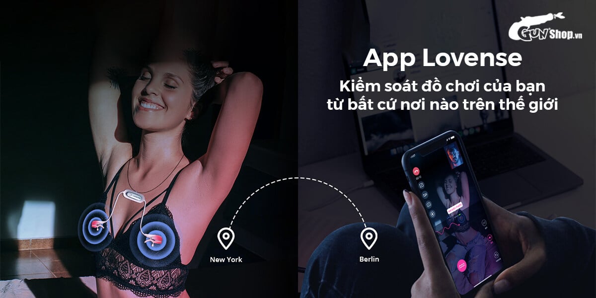 Máy massage kẹp vú Lovense Gemini rung điểm G thỏa mãn nữ