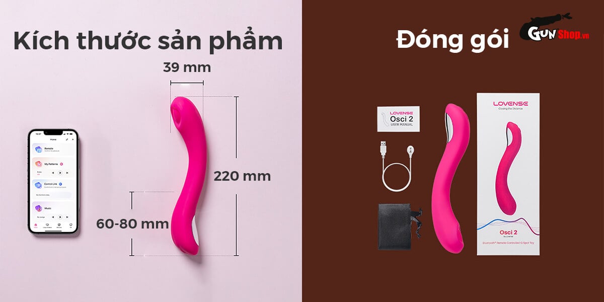 Máy massage Lovense Osci 2 kích thích điểm G điều khiển Bluetooth