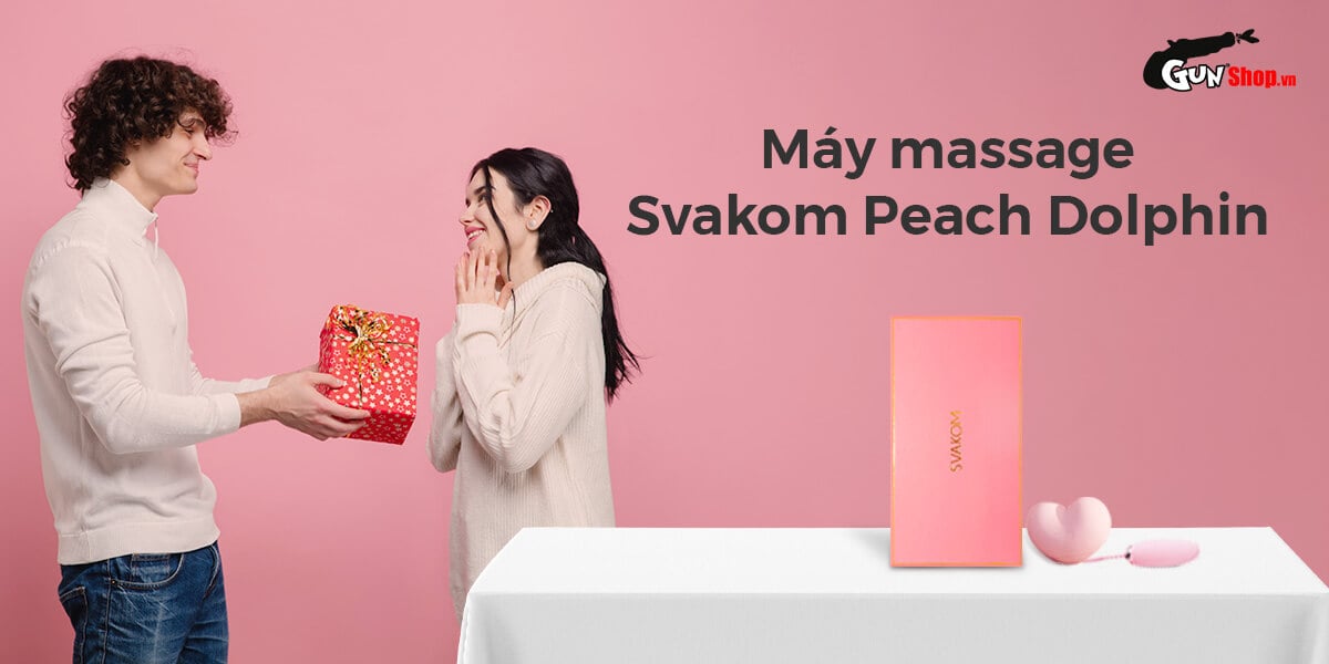 Máy bú mút 2 đầu Svakom Peach Dolphin kèm trứng rung mạnh