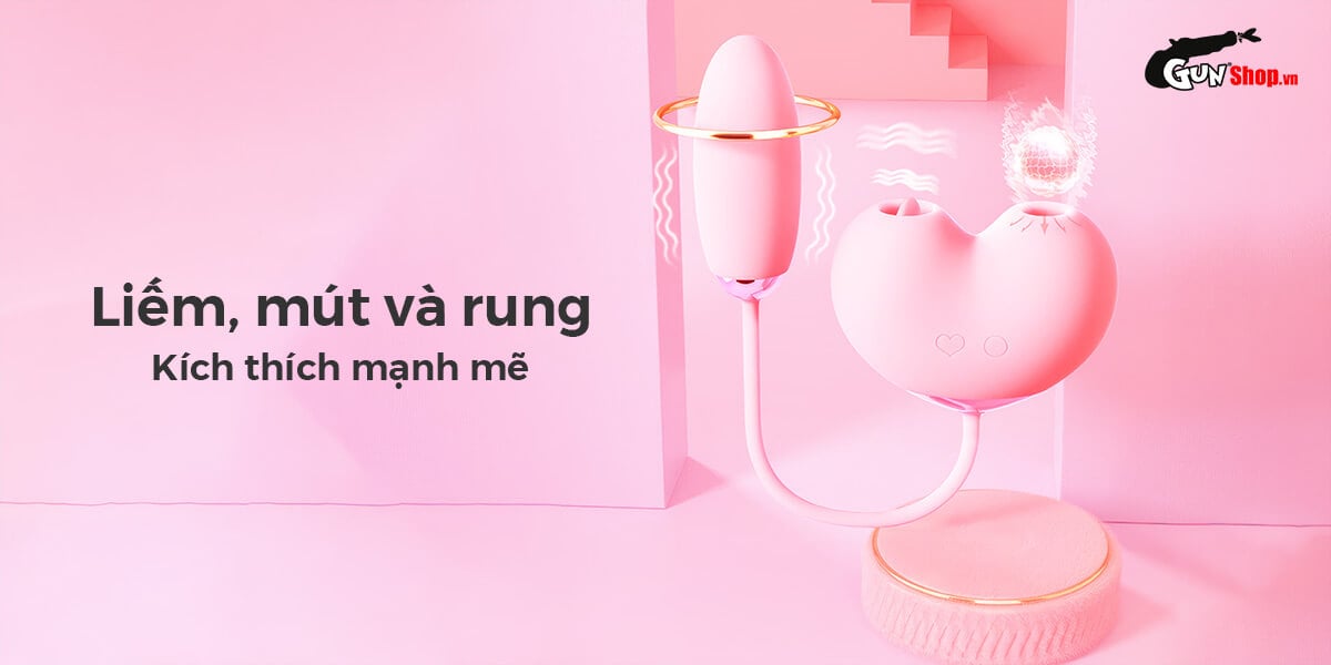 Máy bú mút 2 đầu Svakom Peach Dolphin kèm trứng rung mạnh